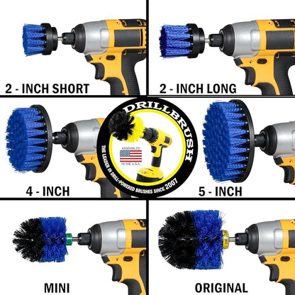 Pool Accessories - Cleaning Supplies - Drill Brush - 5 Piece Spin Brush Pool Cleaning Kit - Pool Supplies - Slide - Deck Brush - Hot Tub - Spa - Pond Liner - Pool Brush - Carpet Cleaner