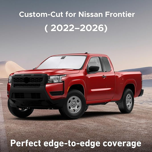 EcoNour Windshield Sunshade Compatible for Nissan Frontier 2022-2024 2025 2026, Sun Visor for Front Windshield & Window Sun Shade Cover, UV Heat Blocker & Protector, Car Accessories