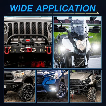 SAE LED Fog Lights, ACEC SHOP 2PCS 80W 3.5 Inch Round LED Pods DOT Approved Street Legal Pod Lights Off Road Driving Fog Light Bars for Trucks Pickup Wrangler JK Tacoma Tundra SUV UTV ATV Motorcycle