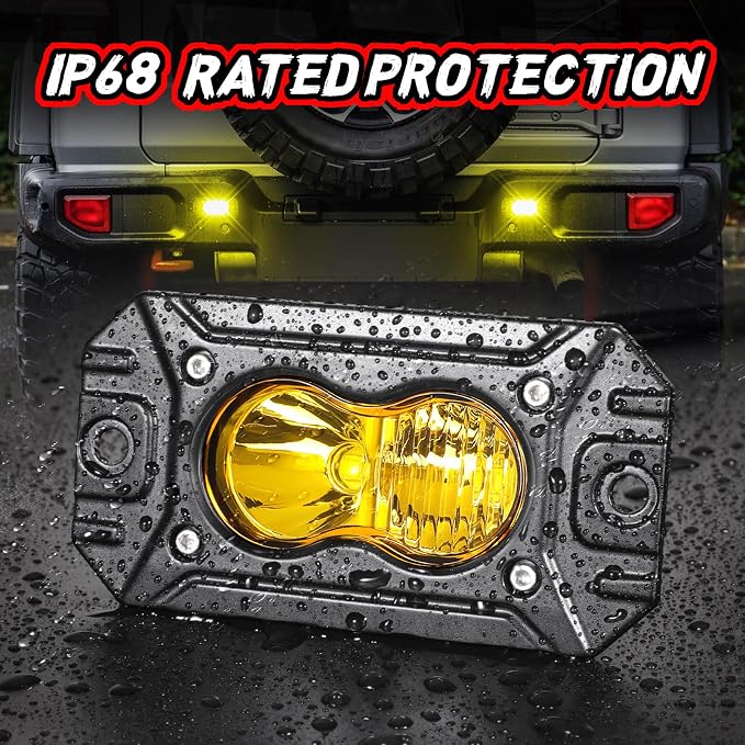 Flush Mount Pod Lights Yellow, Auto Power Plus 2PCS 40W LED Driving Lights Amber LED Pods Off Road Lights Bumper Fog Lights Flush LED Light Bar Backup Light Cube for Truck Pickup ATV UTV Boat 4x4