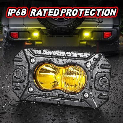 Flush Mount Pod Lights Yellow, Auto Power Plus 2PCS 40W LED Driving Lights Amber LED Pods Off Road Lights Bumper Fog Lights Flush LED Light Bar Backup Light Cube for Truck Pickup ATV UTV Boat 4x4