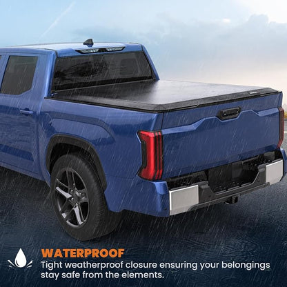 KUIPERAUTO Soft Tri Truck Bed Tonneau Cover Compatible for 2005-2015 Toyota Tacoma 5ft Bed (incl Utility Track System