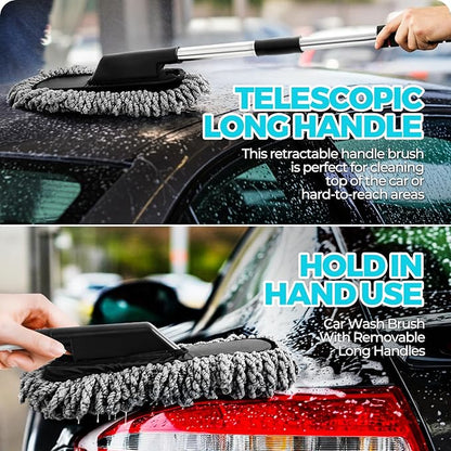 ALFLOD 30Pcs Car Detailing Kit, Car Detailing Brush Set, Car Wash Cleaning Kit, Car Dusters Extendable Handle Cleaning Exterior, Car Cleaning Gel, Car Cleaning Tools Kit for Interior, Exterior, Wheels