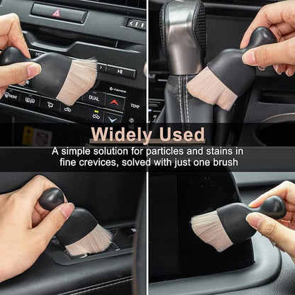 GaRhomxy Car Detailing Brushes, Car Interior Dust Sweeping Soft Brush, Soft Bristles Brush Cleaning Tool for Automotive Dashboard, Air Conditioner Vents, Computer, Scratch Free(Ivory White)