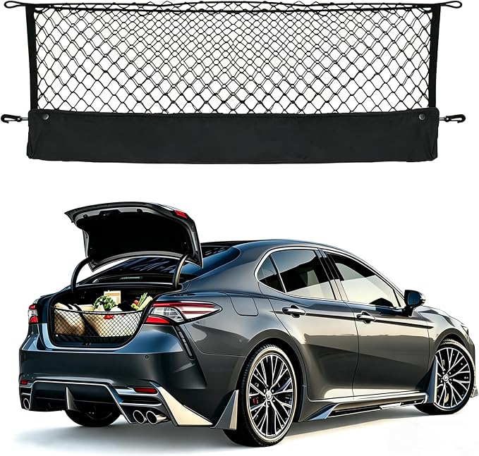 Envelope Style Upgraded Cargo Net Compatible with Toyota Camry 2026 New 2026 2025 2024 2023 2022 2021 2020 2019 2018 Trunk Car Rear Tailgate Cargo Netting