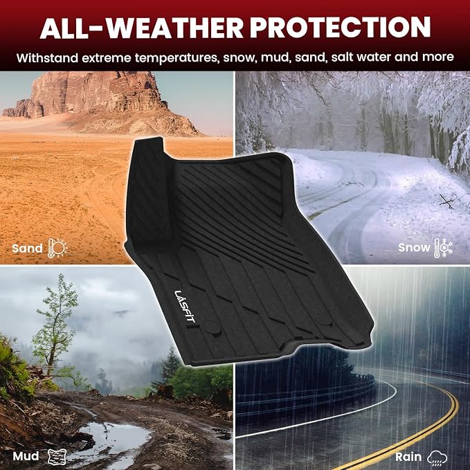 LASFIT Floor Mats 2021-2026 & Only 7 Seats (Not for 8/9 Seats) for Chevrolet Chevy Tahoe/GMC Yukon (Only Yukon, Not Fit Yukon XL) /Cadillac Escalade (Only Escalade, Not Fit Escalade ESV)