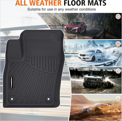 All Weather Car Floor Mats Cargo Liner with Backrest Mat for 2025 2026 Nissan Kicks SV/SR 2-Row, TPE Rubber Floor Liners Full Set Automotive Mats for 2025 2026 Nissan Kicks Accessories