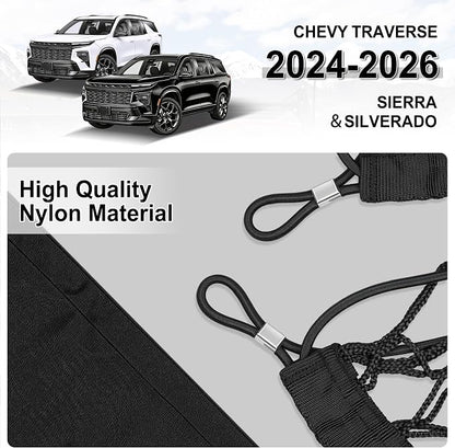 Amiss Truck Bed Cargo Net with Bottom Organizer, Compatible with 2024 2025 2026 Chevy Traverse, Portable Storage for Pickup Cargo and Heavy Duty Hook, Exterior Accessories for Car SUV Truck