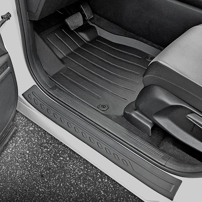 Floor Mats Cargo Mat Set for Honda CRV 2026 2025 2024 2023 Car Mat Accessories(Include Hybrid), All Weather TPE Cargo Liner Door Sill Protectors for CR-V Gas Hybrid(Full Set Mats)