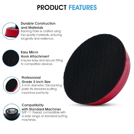 S.M. Arnold Professional 3-Inch Micro Hook Backing Plate - Durable, Versatile for Buffing, Polishing, Sanding | Compatible with Rotary Machines | Ideal for Automotive & Industrial Applications