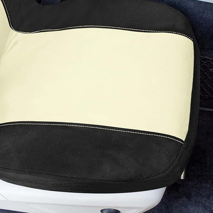 Universal Fit Chevron Flat Cloth Car Seat Covers Full Set - Beige