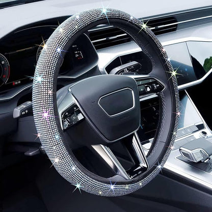 Bling Steering Wheel Cover, Rhinestone Steering Wheel Cover with Crystal Diamond for Women, Sparkling Car Wheel Protector Universal Fit 14-15 inches - Colorful