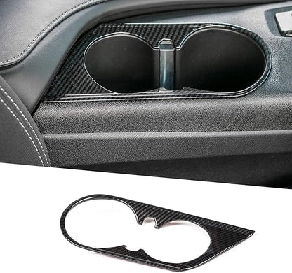 RT-TCZ Carbon Fiber Center Console Gear Shift Panel Trim Cover Cup Holder Frame Shift Knob Cover Sticker Interior Decoration Kit Accessories for 2017 2018 2019 2020 2021 2022 Chevrolet Camaro, 4 PCS