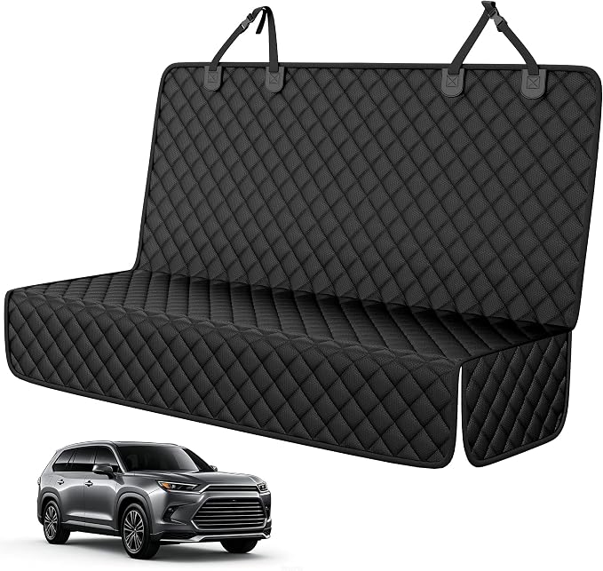 PETICON Dog Car Seat Cover for SUV, Waterproof Back Seat Cover for Toyota Tacoma/Jeep Grand Cherokee/Ford Explorer/Ranger/Chevrolet Colorado, Scratch-Proof Nonslip Durable Rear Seat Cover for Dogs