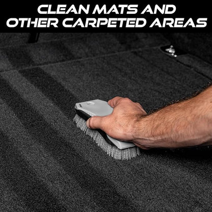 VIKING Carpet Cleaning and Scrub Brush for Floor Mats, Cleaning Brush for Car Interior and Home, Grey, 6.4 x 2.8 x 1.8 Inch