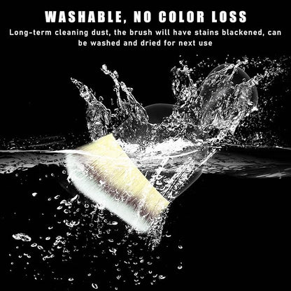 Dickno Car Interior Dust Brush, Soft Scratch Free Auto Detailing Brushes, Universal Vehicle Interior Cleaning Tool for Automotive Dashboard, Air Vents, Leather(Beige)
