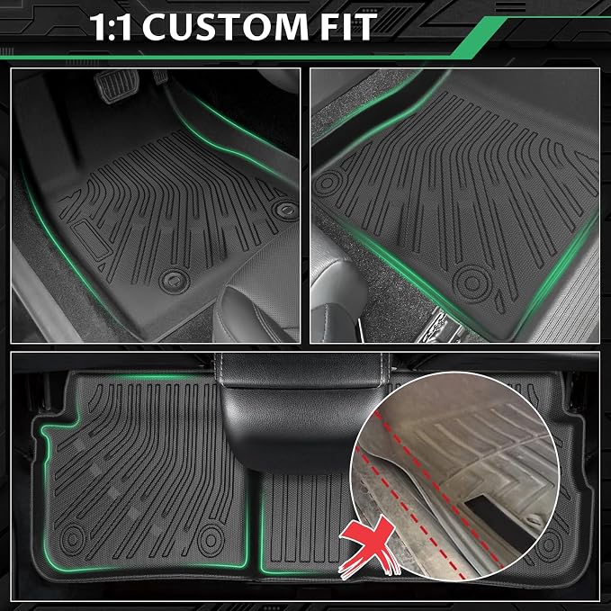 Floor Mats for Toyota Corolla 2009 2010 2011 2012 2013, Custom Fit Corolla Standard,LE,S XLE,XRS,L,LE/S Special Edition Mats, TPE Non-Slip Waterproof 2 Row Floor Liners Set