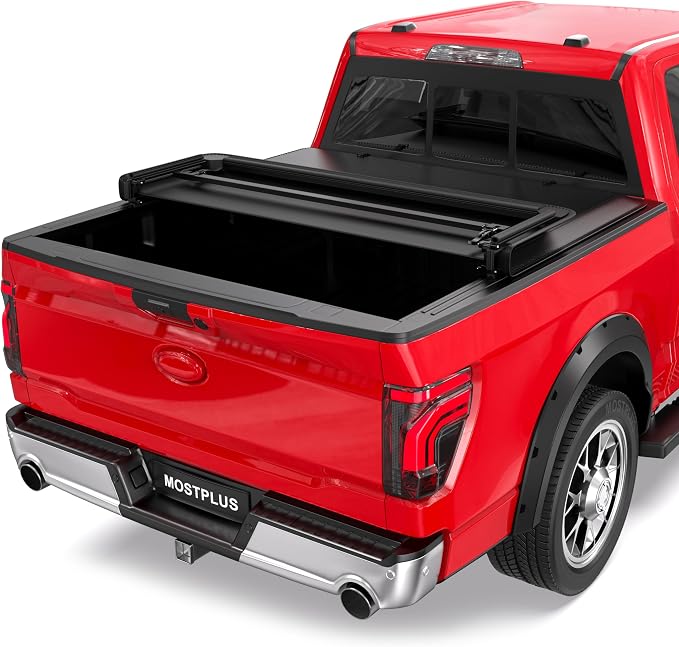 MOSTPLUS 5.5FT Tri-Fold Soft Folding Truck Tonneau Cover Compatible with 2004 2005 2006 2007 2008 Ford F150 F-150 (Excl. 2004 Heritage) Styleside 3 Fold On Top (67Inch)
