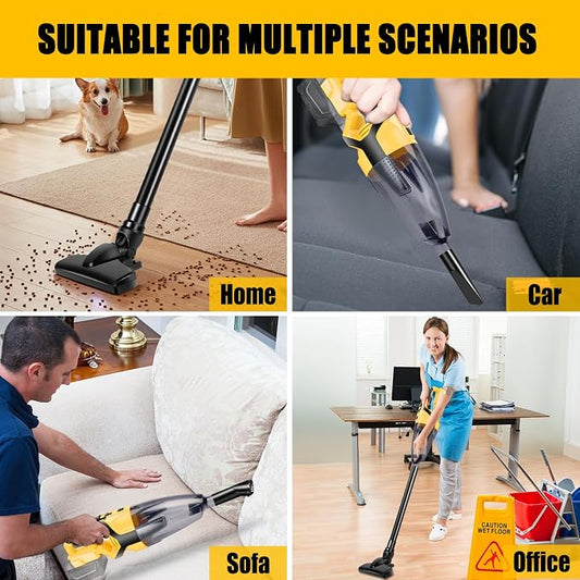 Cordless Vacuum Cleaner Compatible with DEWALT 20V Battery (Battery NOT Included), Handheld Vacuum for Home, Boat, Workshop, Car, Pet Hair, Furniture-Tool Only