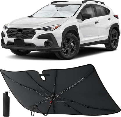EcoNour Umbrella Foldable Windshield Sun Shade Fit for 2018-2023 2024 2025 Subaru Crosstrek Sunshade, Front Car Window Shades Sun Visor, UV Protection, Heat Blocker, Car Accessories