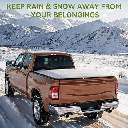 AUTOSAVER88 Hard Quad Fold Truck Bed Tonneau Cover Fit for Dodge Ram 1500 2002-2026 (Classic & New), Fits for Dodge Ram 2500 3500 2003-2026 with 6.4ft Bed Without Rambox