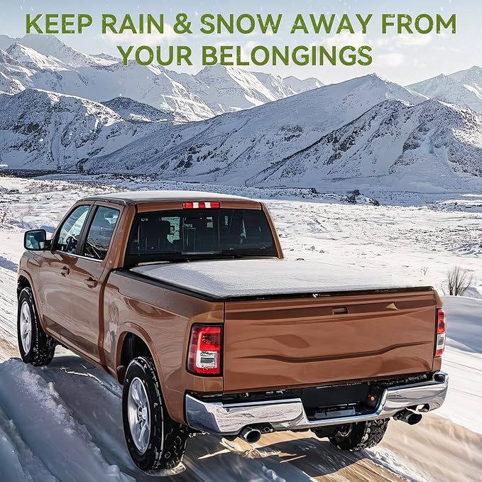 AUTOSAVER88 Hard Quad Fold Truck Bed Tonneau Cover Fit for Ford F-150 F150 2015-2026 with 6.5ft Bed Excl. Raptor Series