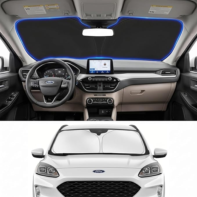 Windshield Sun Shade Sunshade for Ford Escape 2020-2026 | Custom Fit Windshield Cover, Blocks UV Rays, Multi-Layer Heat Shield, Durable Frame, Easy Fold & Storage