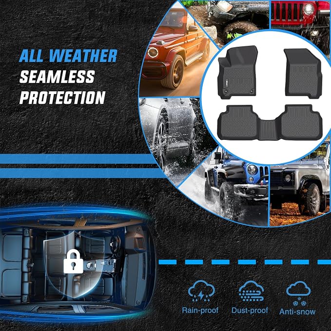 Nilight TPE Floor Mats for Dodge Journey 2011 2012 2013 2014 2015 2016 2017 2018 2019 2020,All Weather Custom Fit Heavy Duty Floor Liners