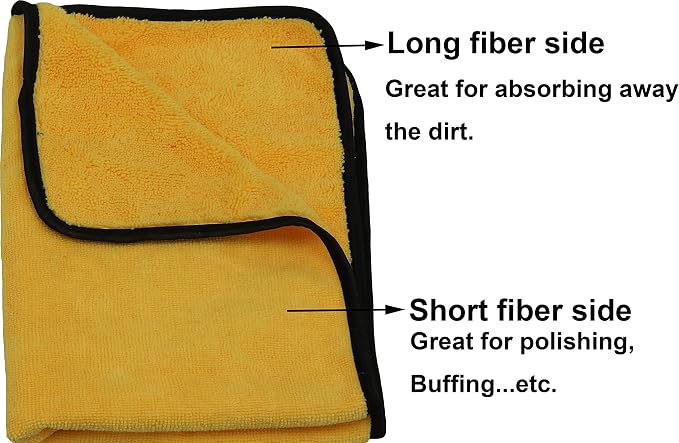 Simple Houseware Professional Grade Microfiber Towels for Car, 16" x 24", 6 Pack, 440 GSM