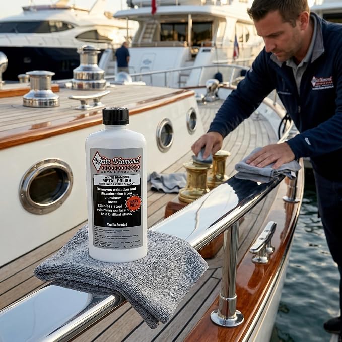 Schultz Laboratories White Diamond Metal Polish & Long Lasting Sealant - Perfect for Stainless Steel, Brass, Aluminum, Chrome, Gold, Silver - Sealant, Rust Remover/Preventer, Jewelry, Boats - 3 Pack