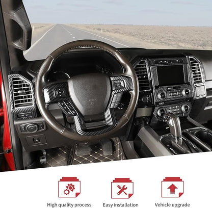 JeCar 16PCS Full Set Carbon Fiber Interior Trim Kit for 2015-2020 Ford F150
