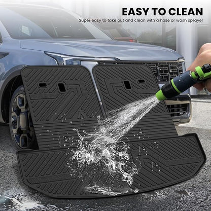 LASFIT Cargo Mat & Backrest Mats for Kia Sorento 2026 2025 2024 2023 2022 2021, All Weather TPE Custom Fit Cargo Liners Trunk Mat & SeatBack Mats Accessories for Kia Sorento 2021-2026, Black