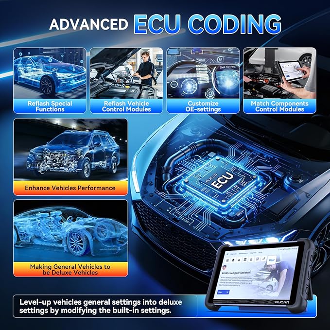 MUCAR 892BT AI-Assisted Bidirectional Scan Tool, Full System OBD2 Scanner, Bi-Directional OBD2 Scanner Diagnostic Tool,ECU Coding, 35 Services, FCA Autoauth, CANFD and DOIP, Free Lifetime Upgrade