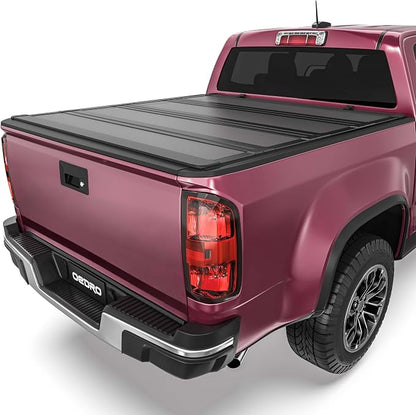 OEDRO Low-Profile Hard Quad-Fold Tonneau Cover Compatible with 2015-2026 Chevy Colorado/GMC Canyon 5.2ft Bed, One-Handed Quick Release, Drainage Design
