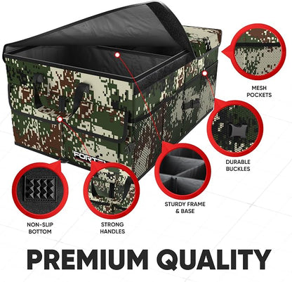 FORTEM Trunk Organizer For SUV Car Trunk Organizer, Foldable Storage, Car Accessories for Women Men, Collapsible Bag, 600D Oxford, Non Slip Bottom, Straps, Soft Cover (50L)