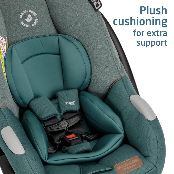 Maxi-Cosi Mico Luxe+ Baby Car Seat: Infant Car Seat with Base and Versatile Baby Carrier Seat Functionality, Essential Green