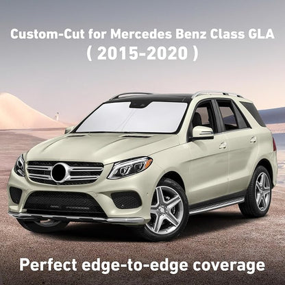 EcoNour Windshield Sunshade Compatible for Mercedes Benz GLA Class 2015-2018 2019 2020, Sun Visor for Front Windshield & Window Sun Shade Cover, UV Heat Blocker & Protector, Car Accessories