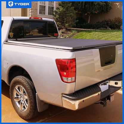 Tyger Auto T3 Soft Tri-Fold Truck Bed Tonneau Cover Compatible with 2004-2015 Nissan Titan without Titan Box | Fleetside 5.5' Bed (67") | TG-BC3N1026 , Black