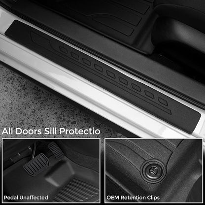 Floor Mats for Honda Civic Sedan 2022-2026/Acura Integra 2023-2026, All Weather Floor Mats Trunk Cargo Liner and Door Sill Guards Accessories, Full Coverage Set (Gas Only, Not fit Manual)