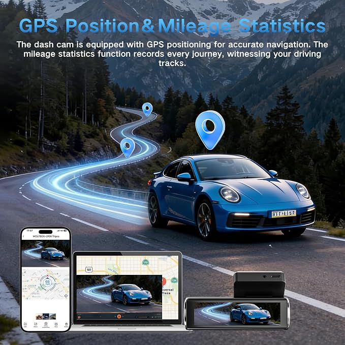4K Dual Dash Cam Front and Rear, 2 Channel Car Camera with Built-in GPS 5.8GHz WiFi, 3.5" IPS Screen, 64GB Card Included, 170° Wide Angle, Night Vision, 24H Parking Monitor for Cars