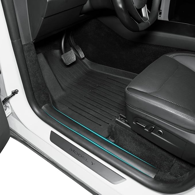 SUPER LINER Tesla Model Y Floor Mats 2025 2026 | Custom Fit All-Weather 11-Piece Set TPE Material| Model Y Juniper Floor Mats Back Seat Protector,Cargo Liner, Trunk & Interior Accessories 5-seat