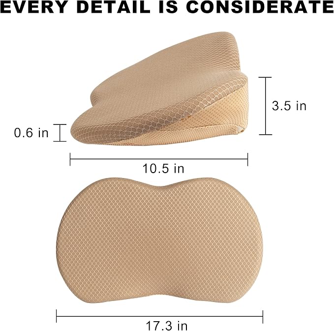 Livtribe Car Seat Cushion - Memory Foam Car Seat Pad - Sciatica & Lower Back Pain Relief - Car Seat Cushions for Driving - Road Trip Essentials for Drivers(Beige)