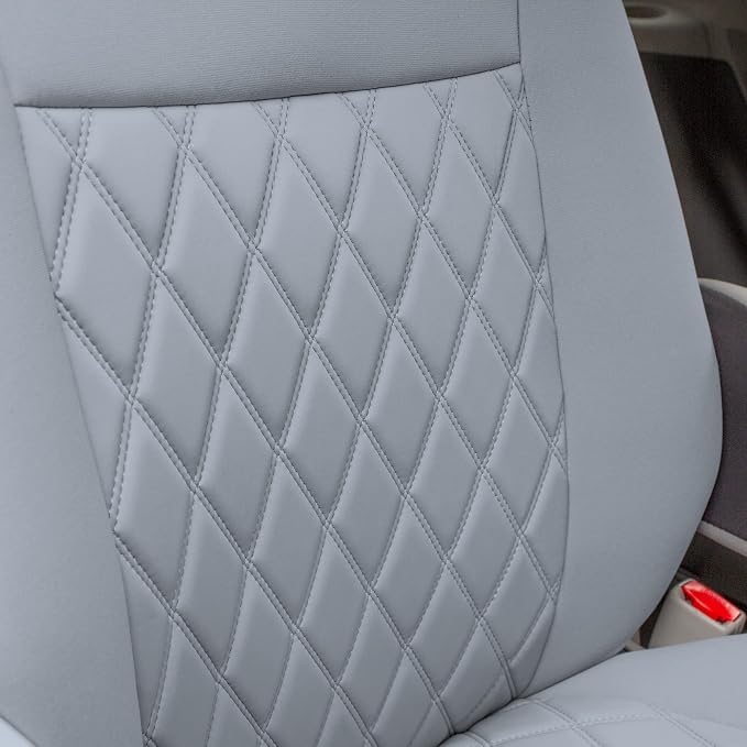 FH Group Custom Fit Car Seat Covers Specifically Made for 2011-2020 Toyota Sienna 7-8 Seater with Ultraflex Neoprene Water Resistant Automotive Seat Covers - Front Set Solid Gray