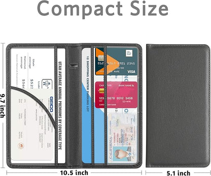 CoBak Car Registration and Insurance Holder - Vehicle Glove Box Car Organizer,Auto Truck Comparment Accessories Case with Magnetic Closure for Essential Document,Driver License,Cards