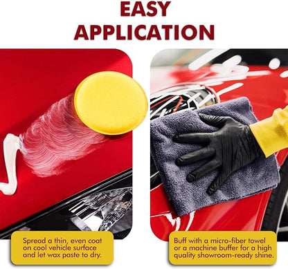 Garry's Royal Satin One Step Cleaner Wax - Deep Clean, Shine, and Protect Your Vehicle's Finish - Car, Truck, Bus - Carnauba/Hydro-Polymers - Original Cream Paste, 10 Oz
