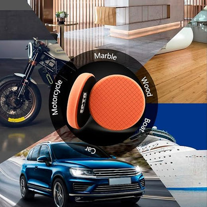 T40 Orange Medium-Cut Foam Polishing Pad, SPTA 1Pc 6.5 Inch Face for 6 Inch 150mm Backing Plate Compound Buffing Sponge Pads for Car Buffer Polisher Compounding, Polishing and Waxing -FPTSS6O