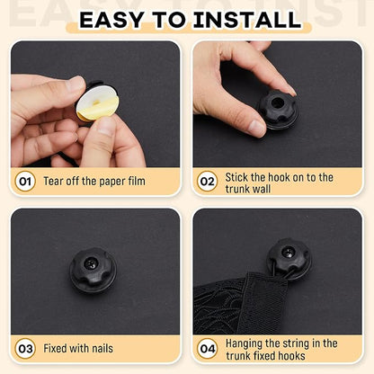 Frienda 2 Pcs Stretchable Small Cargo Net Pocket Boat Storage Mesh Net Elastic Automotive Storage Pouch with Mounting Screws and Hooks for Truck Car SUV Boats (17.7 x 9.8 Inches)