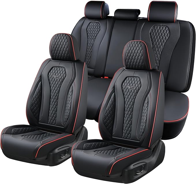 Coverado Automotive Seat Covers, Leather Seat Covers Front Seat, Black Car Seat Covers, Luxury Car Seat Covers, Seat Cushion, Front Driver Seat Covers, Car Seat Protector Universal Fit Most Cars