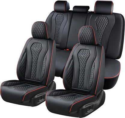 Coverado Automotive Seat Covers, Leather Seat Covers Front Seat, Black Car Seat Covers, Luxury Car Seat Covers, Seat Cushion, Front Driver Seat Covers, Car Seat Protector Universal Fit Most Cars