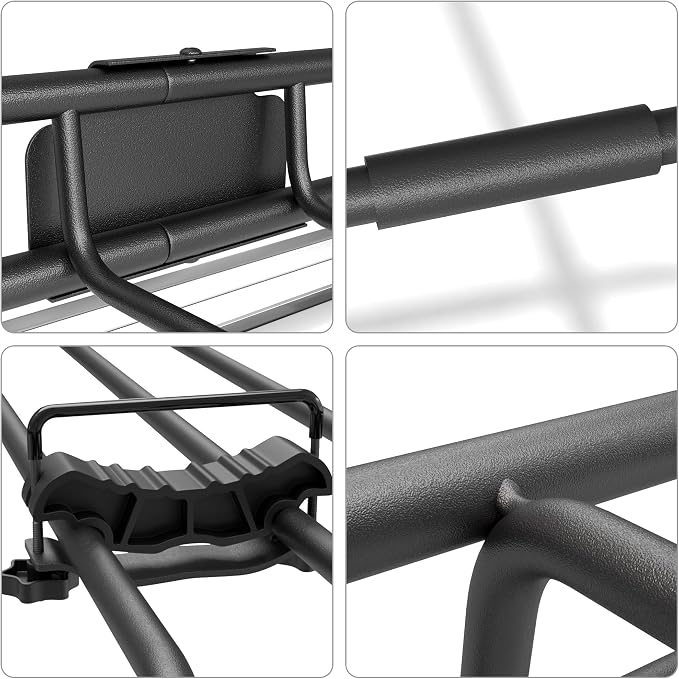 Roof Rack Basket, Upgraded 64"x 39"x 4" Roof Rack Cargo Carrier with 3' X 4' Super Duty Bungee Cargo Net, 2 pcs Ratchet Strap Fits for SUV Truck Cars